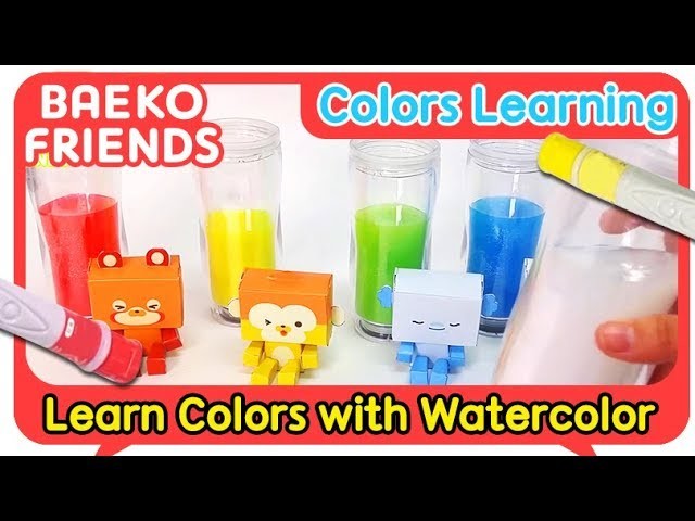 Learn Colors | Learn Colors with watercolor | Baeko! Colors Learning | Kids Learn Colors