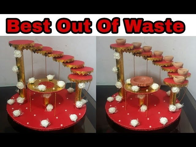 96. DIY Diya Stand | Tray Decoration | Wedding Tray |Best Out Of Waste