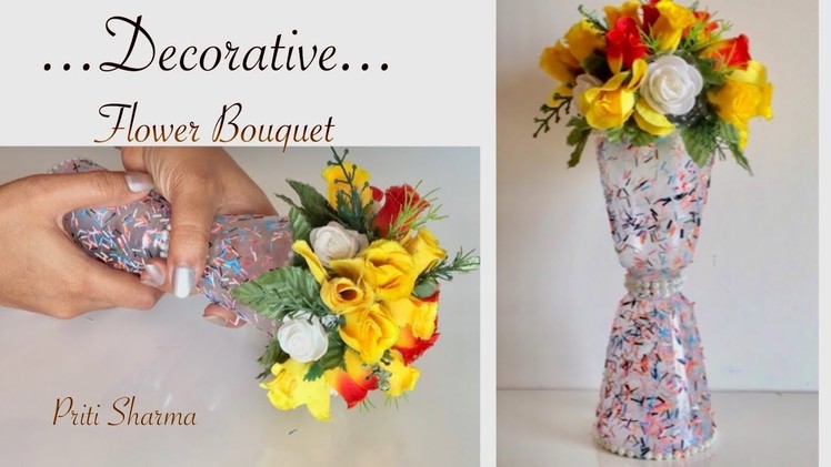 Best Out Of Waste Plastic Bottle Flower Vase - 4. DIY. Plastic Bottle Craft Idea | Priti Sharma