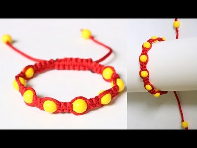 Bracelet. Friendship band making.Beaded Bracelet.How to make beads bracelet.Shamballa bracelet.DIY
