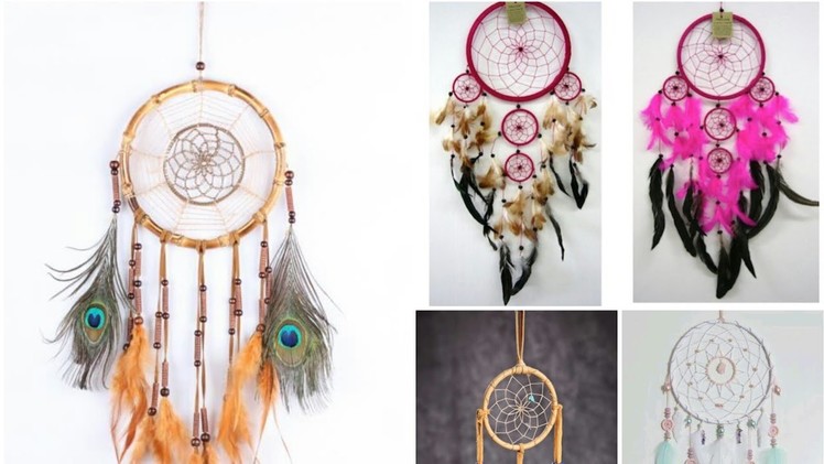 DIY dreamcatcher from cardboard paper with paper feathers