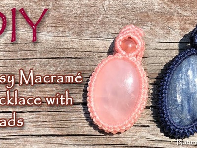 DIY Easy Macramé Necklace with Beads 【マクラメ動画】