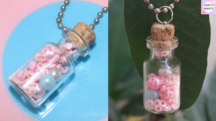 DIY Glass jar pendants. Miniature Bottle Charms