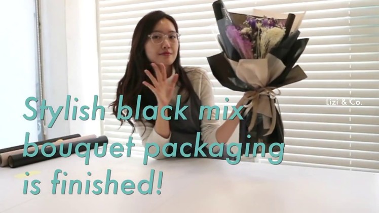 DIY * Korean wrapping paper, mixed bouquet packaging 크라프트지 종이 믹스 꽃다발 포장방법