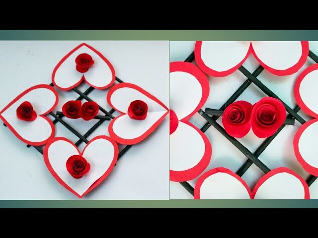 Diy paper flower wall hanging.Heart shaped wall hanging. Heart wall hanging by KovaiCraft #25