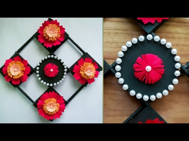 Diy paper flower wall hanging.Simple and beautiful wall hanging.Wall decoration by KovaiCraft #28