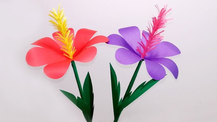 DIY Stick Flower Making with Color Paper| Stick Paper Flower for Home Decor|Jarine's Crafty Creation