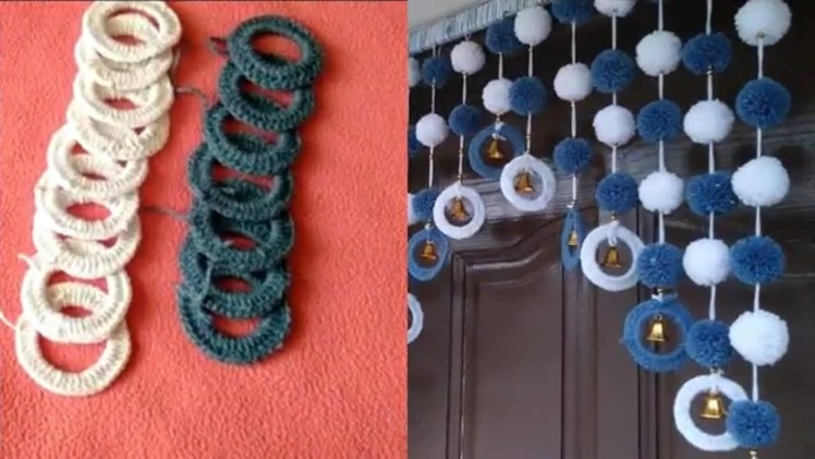 Easy Door Toran From Woolen || DIY =Door Hanging Toran Pom pom Woolen Door toran \\ simple toran