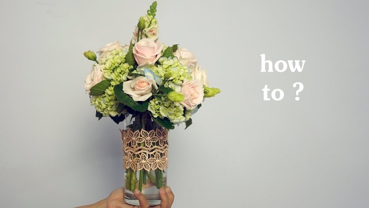 HOW TO Arrange Flowers DIY Rose Hydrangea,Snapdragon Flower Vase ? 63