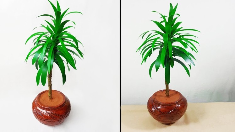 How to make artificial plant for home decoration.আর্ট পেপার দিয়ে পাতাবাহার গাছ.kuti bari
