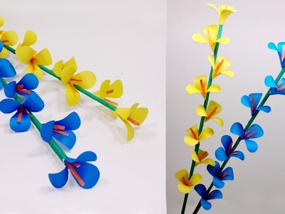 How to Make Beautiful Paper Stick Flower | DIY: Handcraft Ideas for Home | Jarine's Crafty Creation