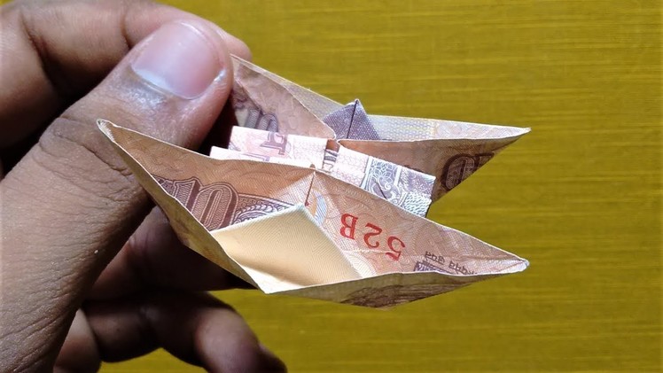 HOW TO MAKE "DOUBLE BOAT" WITH 10 Rupees Note Origami | #SuryaOrigami
