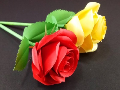 How to Make Easy and Simple Rose Flower : DIY Paper Crafts