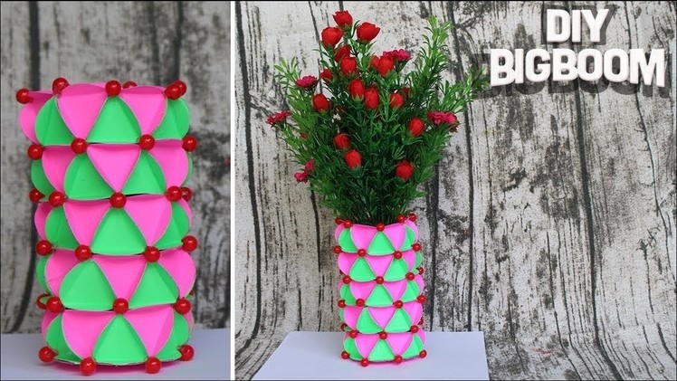 How to make Flower Vase with Paper (New Idea 2018) | DBB