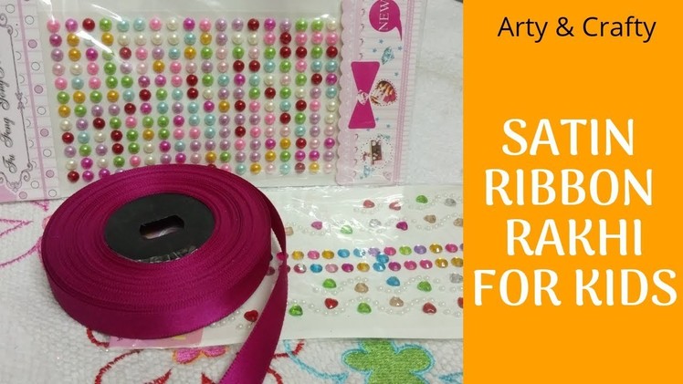 How to make Rakhi at Home#Satin Ribbon Rakhi Idea#Handmade Rakhi#Bracelet Rakhi#DIY-Kids Rakhi