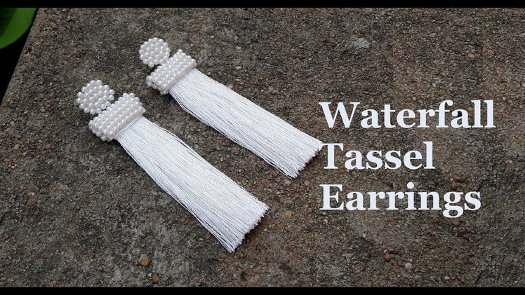 How to make tassel earrings at home.DIY silk thread tassel earrings.White tassel earrings