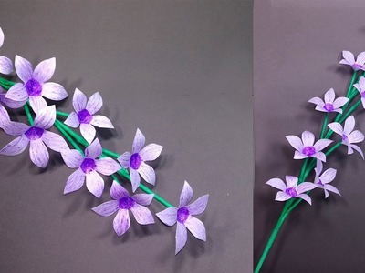 How to Make Very Beautiful Paper Stick Flower | Stick Flower: Handcraft | Jarine's Crafty Creation