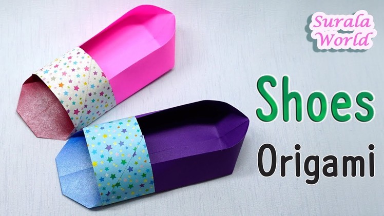 Origami : Open-toe Shoes (How to make paper shoes, Tutorial)