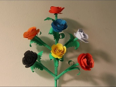 Origami Rose flower room decor idea | Beautiful paper folding flowers