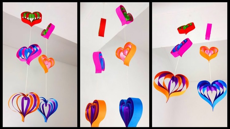 Paper Love Hearts Wall Decoration Ideas | Very Easy DIY Crafts