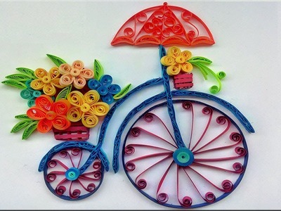 Quilled Bicycle???? With Flower???? Bouquet HandMade Wall Art |Paper Quilling Art
