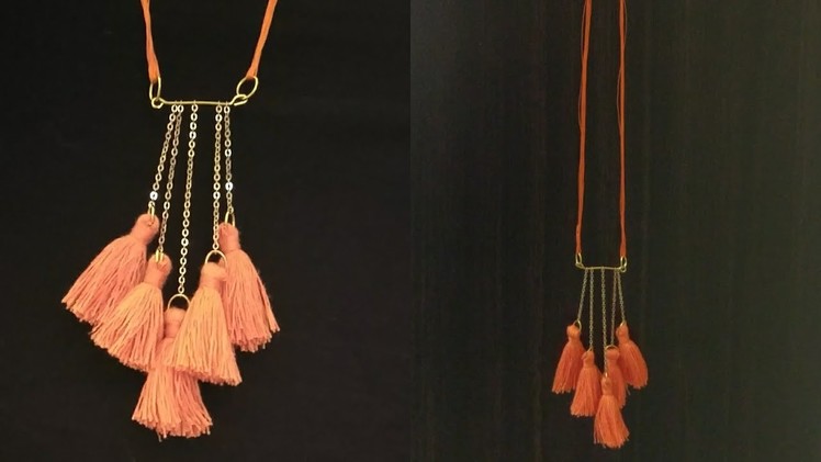 Silk thread Tassel necklace.simple tassel necklace.college wear necklace.diy  jewellery making