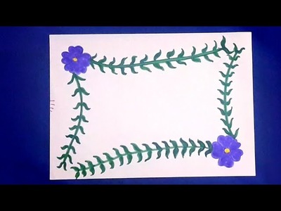 Simple flower border design| paper border design| diy projects| front page design for school project