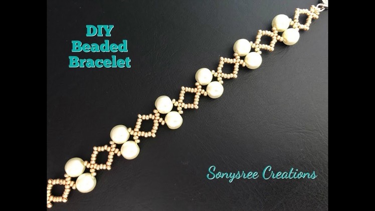 Simply Elegant Wedding Bracelet. DIY Beaded Bracelet ???? One Needle Method. Super easy Tutorial