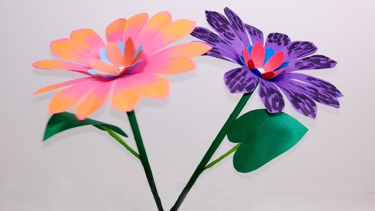 Stick Flower: Easy Way to Make Beautiful Paper Stick Flower | Homemade | Jarine's Crafty Creation