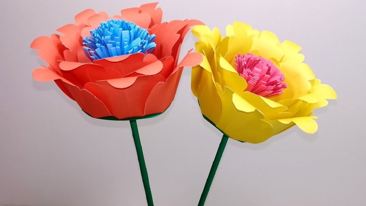 Stick Flower with Paper-How to Make Paper Stick Flower for Home Decor-Jarine's Crafty Creation