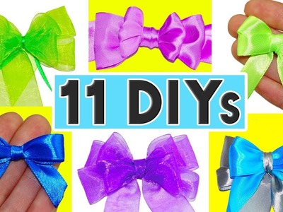 ???? 11 DIY ribbon Bow | How to make Bow | Simple way to make Bow | 11 CUTE CRAFTS WITH RIBBONS ????