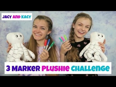 3 Marker Plushie Challenge ~ Fun DIY Doodle Plushie ~ Jacy and Kacy