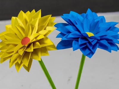 Beautiful Stick Paper Flower for Home Decor | Origami Paper Flower | Handcraft For Home