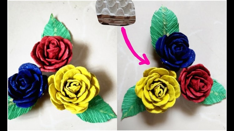 Best Out of Waste Egg Tray.DIY Easy Roses From Egg Tray.Egg Carton Roses Tutorials