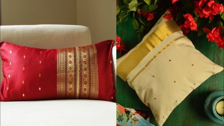 Cushion cover ideas from old saree, new easy home Decor diy ideas from old clothes