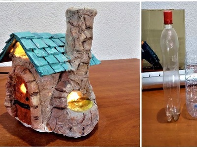 DIY Bakery fairy house lamp using plastic bottles