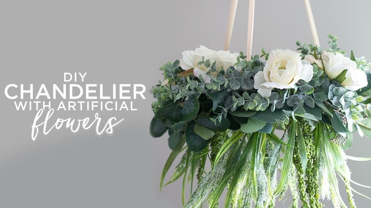 DIY Chandelier with Artificial Flowers