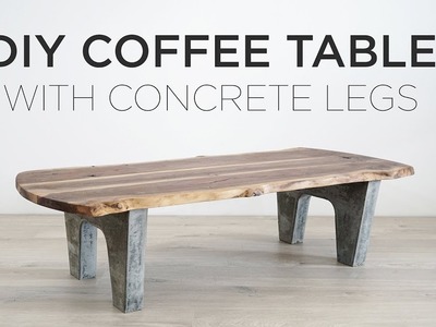 DIY Coffee Table with Concrete Legs