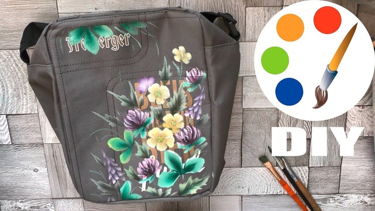 DIY, Decoration idea,  Painting flowers on a bag