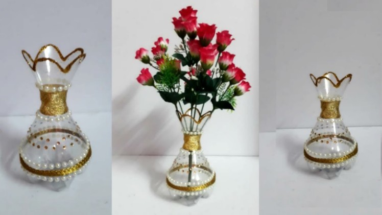 DIY Flower vase from plastic bottle at home | Best out of waste | Plastic bottle craft idea