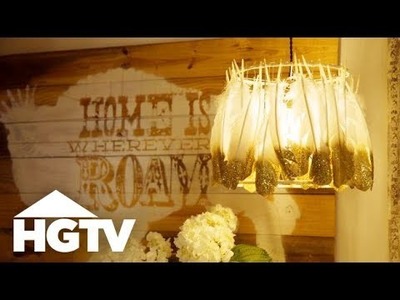 DIY Glitter Feather Lampshade - The Find & The Fix - HGTV