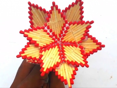 DIY matchstick flower making | matchstick art| how to make matchstick flower.