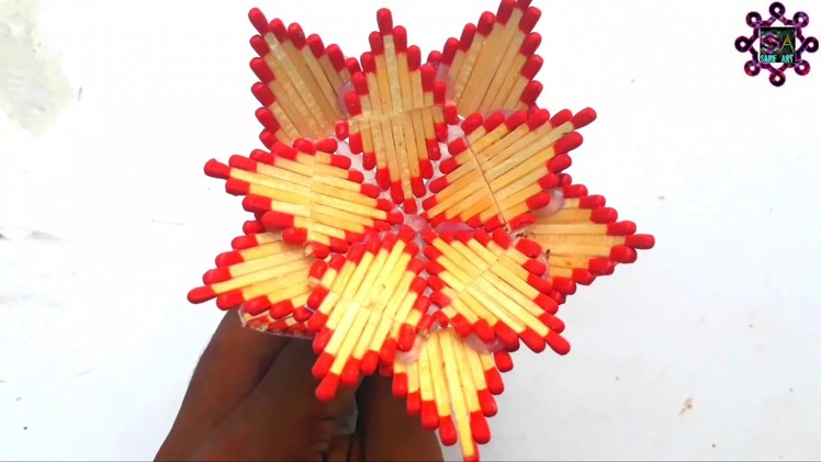 DIY matchstick flower making | matchstick art| how to make matchstick flower.