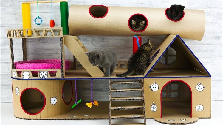 DIY Modular Cat House for Four Little Kittens