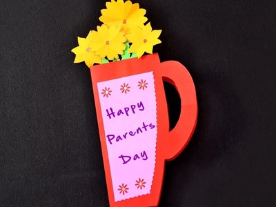 DIY Mug Shape Greeting Card | Parents Day Card