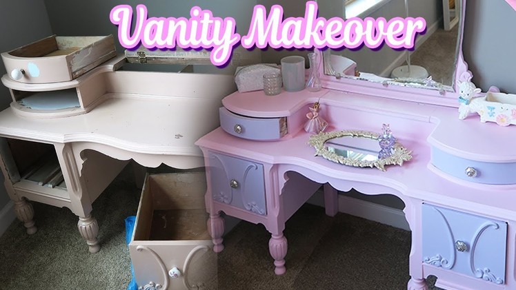 DIY Vintage Pink Vanity Makeover - Under $100!