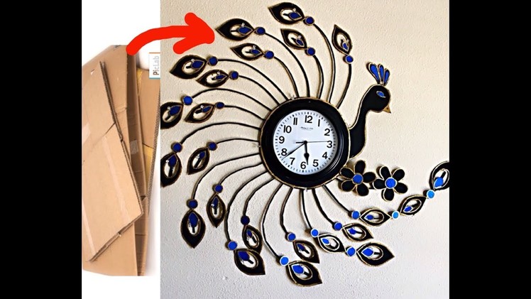 Diy wall clock design for decoration.diy designer peacock  wall clock. fashion pixies
