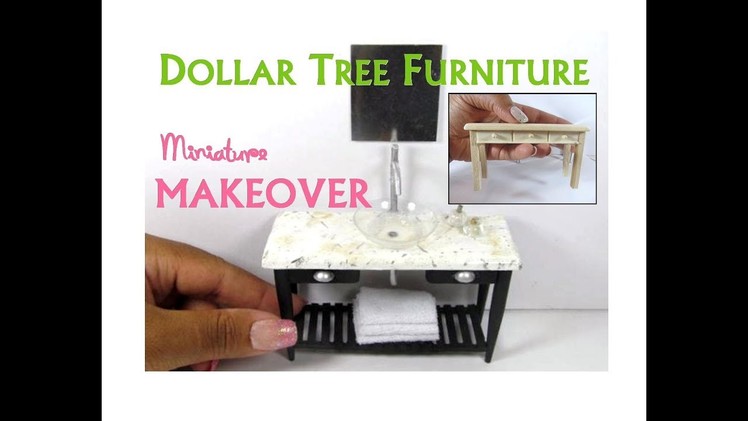 Dollar Tree to Luxury Miniature Furniture Makeover DIY Contemporary Bathroom  Vessel Sink