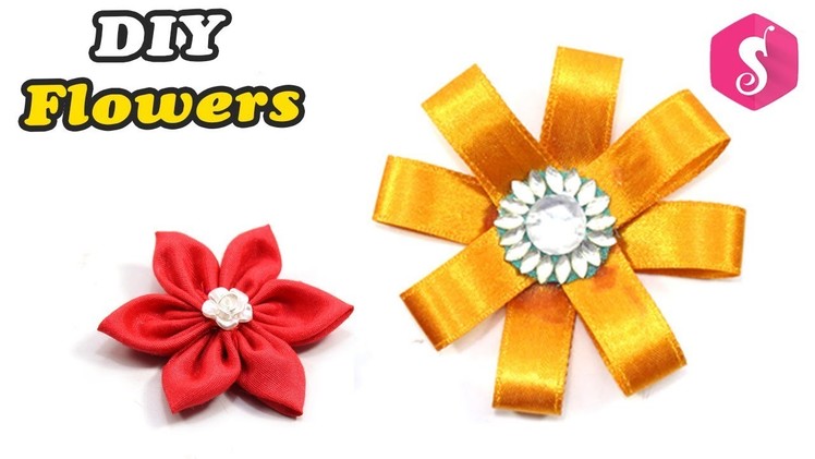 Easy way to make DIY FLOWERS from Cloth & Ribbon at Home By Sonali Creations | Easy Craft