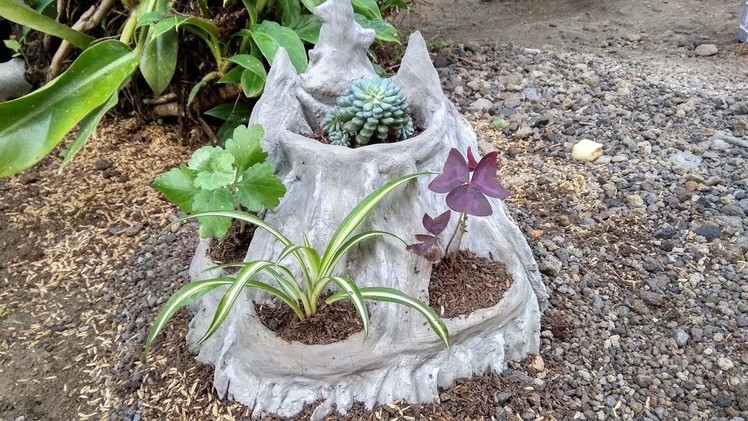 How To Make Stunning Mountain Cement Planter Design Ideas | DIY Concrete Planter Project